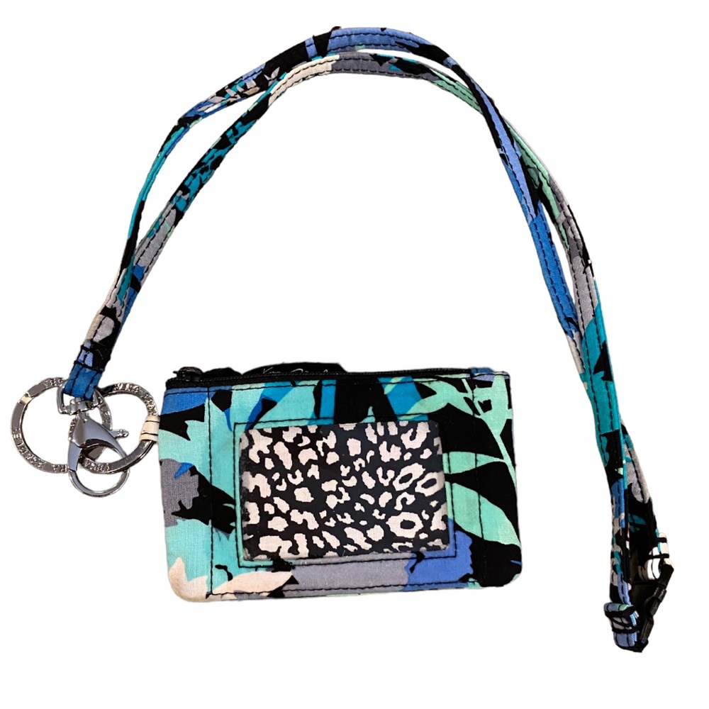 Vera Bradley Camofloral zip ID wallet and key lanyard